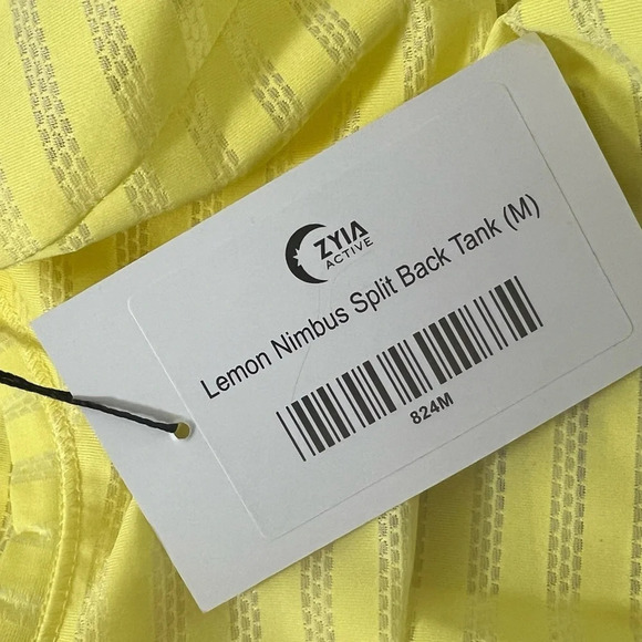 ZYIA yellow striped Nimbus split back tank sz M - Picture 8 of 11